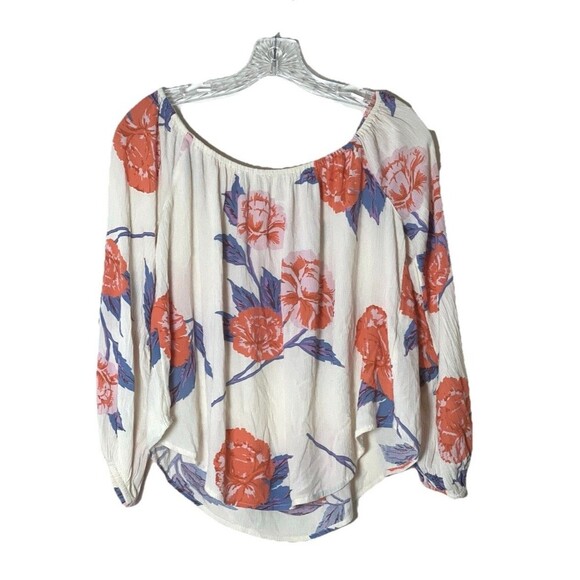 Billabong Gauzy Floral Boho Cropped Top Size‎ Medium Rayon Beachy Hawaiian Style - Picture 1 of 7